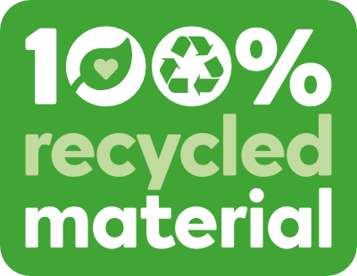 100% Recycled Material logo