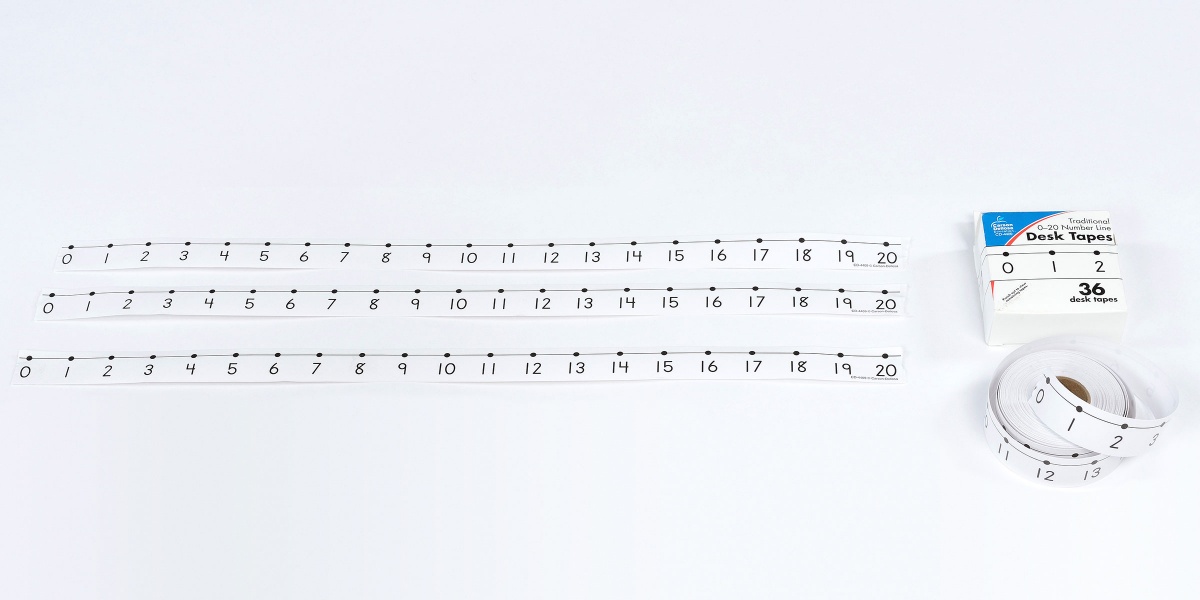 0-20 Number Line Desk Tape