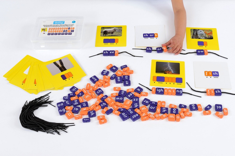 Systematic Phonics Lacing Beads - Letters & Graphemes Set Phase 3