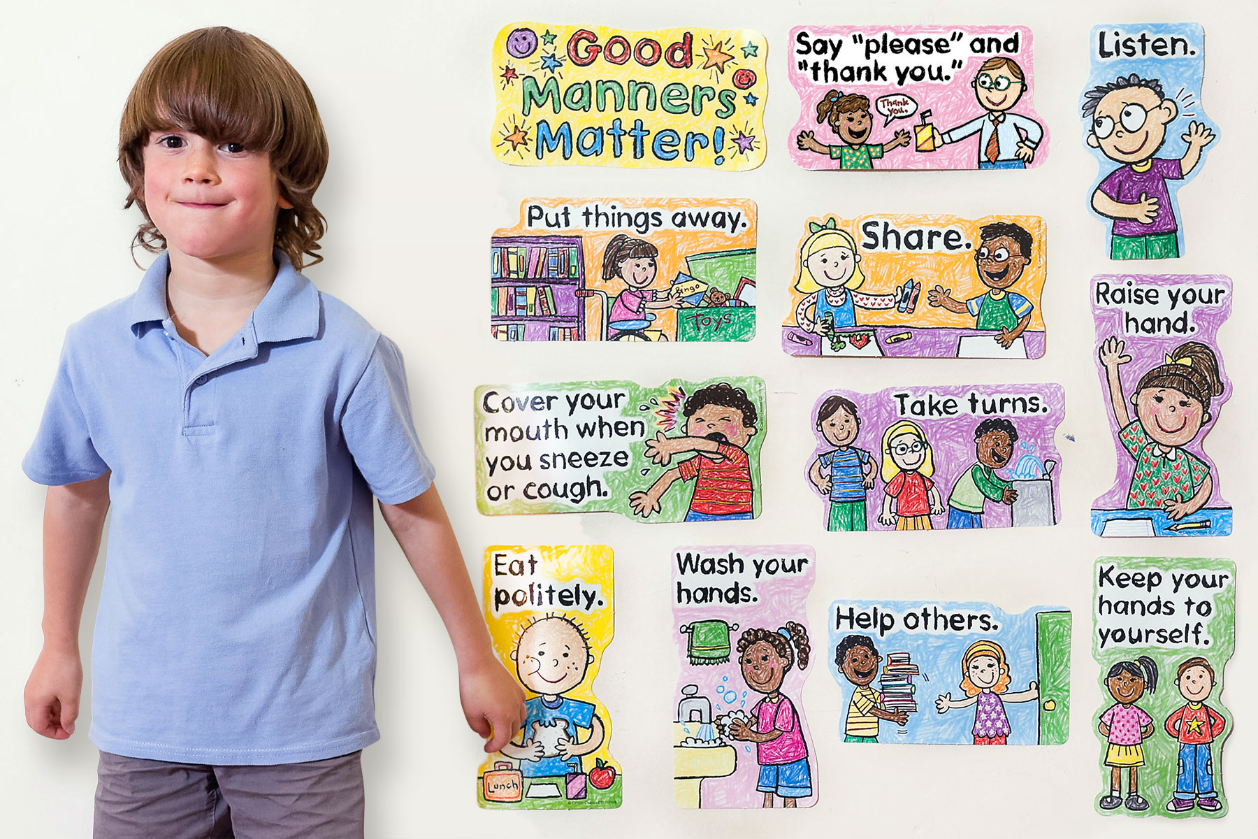 Good Manners Matter - Kid Drawn Bulletin Board Set